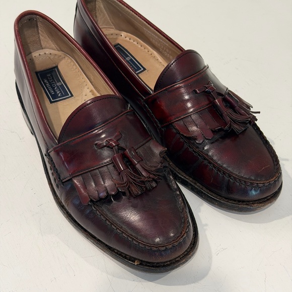 Classic Brown Loafers Burgundy Size 9 Goodyear Welt - Picture 3 of 6